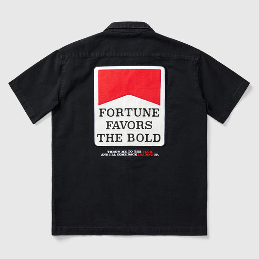 FORTUNE FAVORS THE BOLD CAMP SHIRT (BLACK)