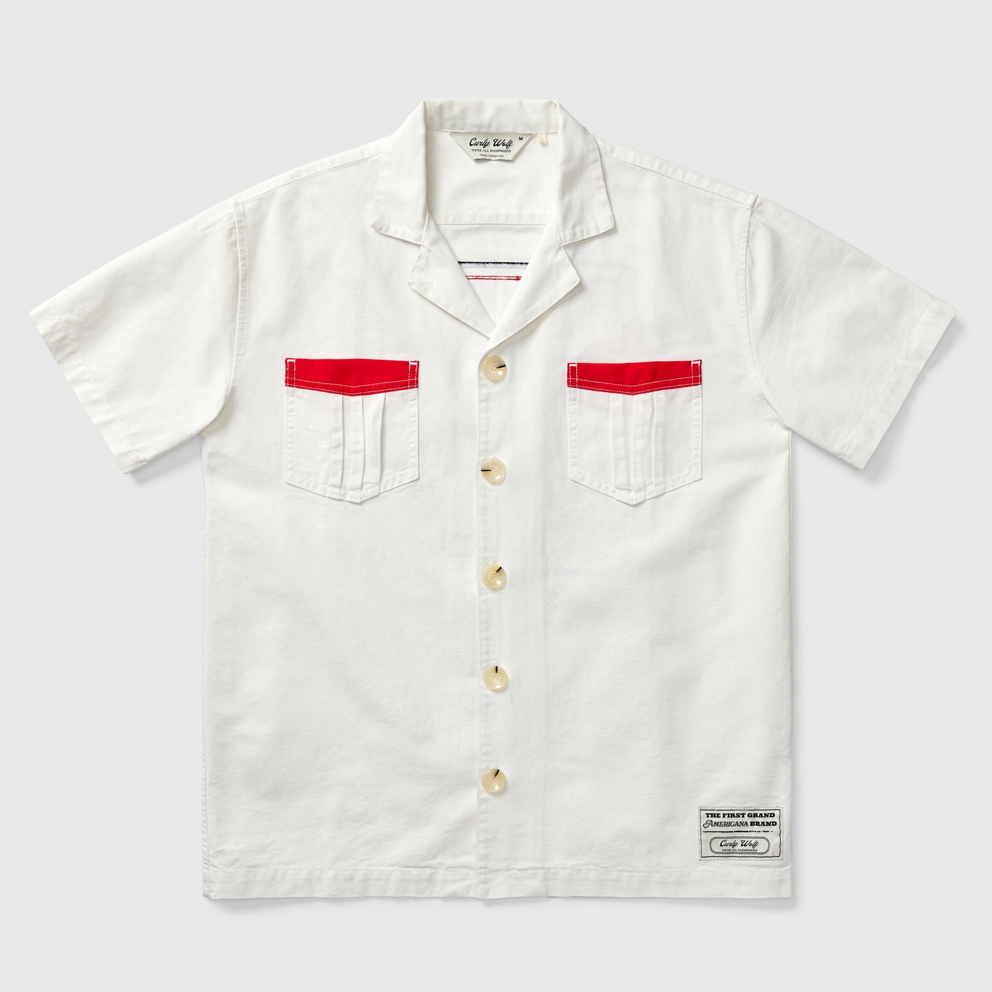 FORTUNE FAVORS THE BOLD CAMP SHIRT (WHITE)