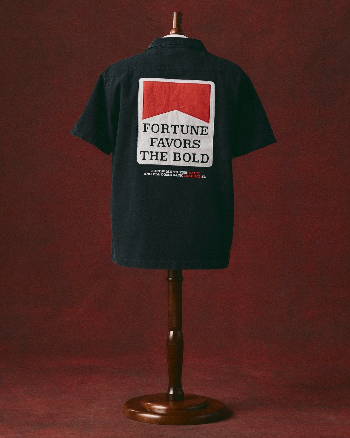 FORTUNE FAVORS THE BOLD CAMP SHIRT (BLACK)