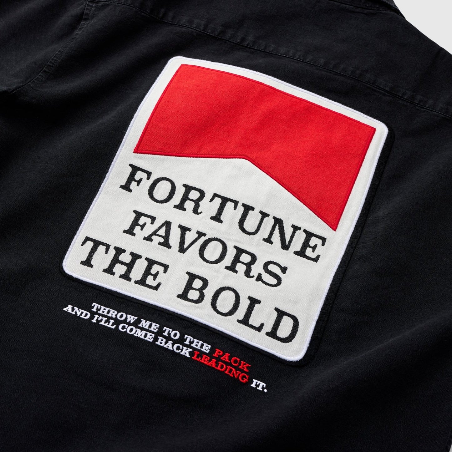 FORTUNE FAVORS THE BOLD CAMP SHIRT (BLACK)