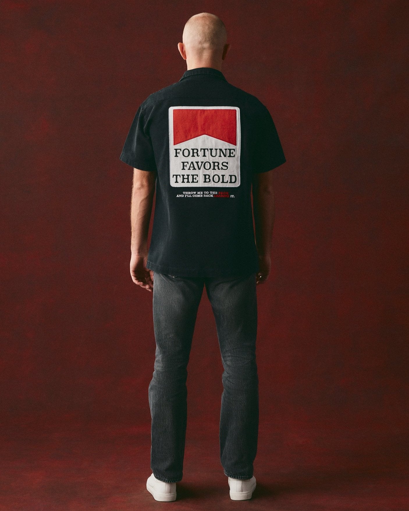 FORTUNE FAVORS THE BOLD CAMP SHIRT (BLACK)