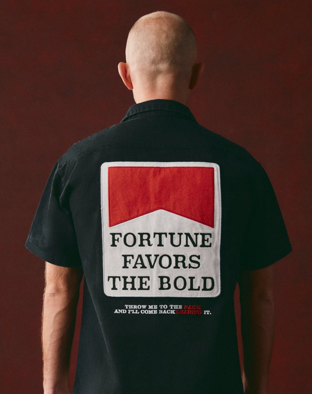 FORTUNE FAVORS THE BOLD CAMP SHIRT (BLACK)